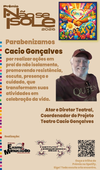 Cacio Gonçalves, prêmio não se isole 2026