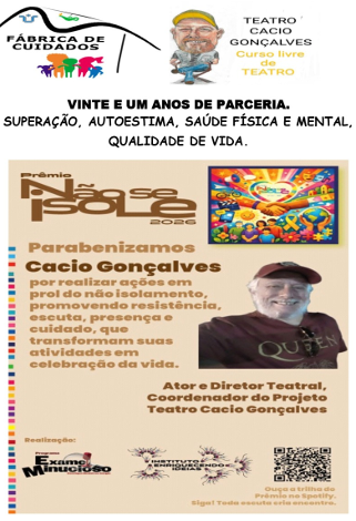 Cacio Gonçalves, prêmio não se isole 2026